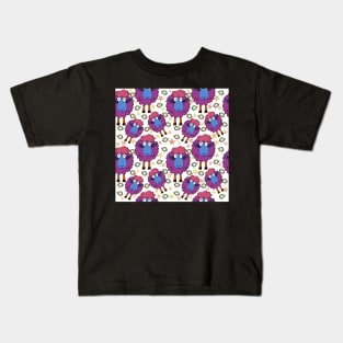 Kooky Sheep Pattern Kids T-Shirt